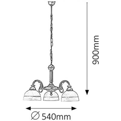 Rabalux Flossi lampa wisząca 3x40 W biała-brązowa 8813