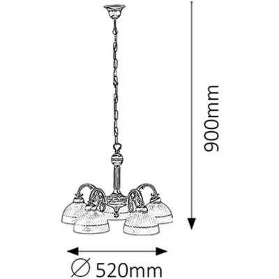 Rabalux Flossi lampa wisząca 5x40 W biała-brązowa 8815