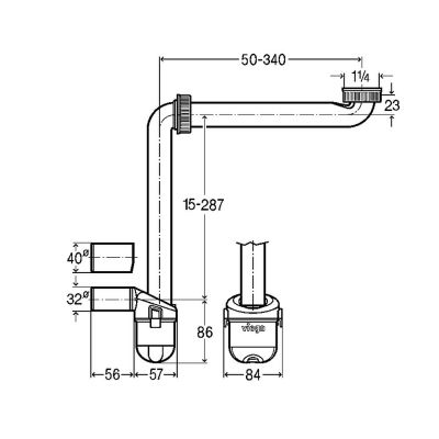 Laufen The New Classic syfon do umywalki rurowy biały H8942500000001