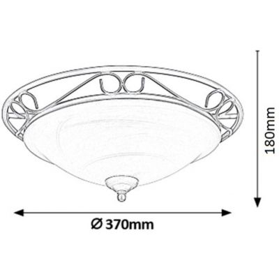 Rabalux Athen plafon 2x60 W czarny 3722