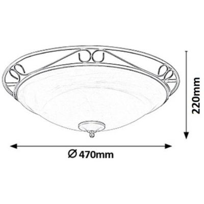 Rabalux Athen plafon 3x60 W czarny 3723