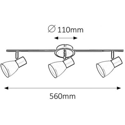 Rabalux Ati lampa podsufitowa 3x40 W biała-czarna 5978