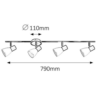 Rabalux Ati lampa podsufitowa 4x40 W biała-czarna 5979