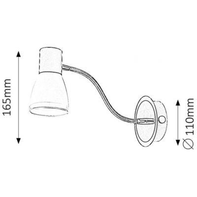 Rabalux Ati kinkiet 1x15 W biały-czarny 5975