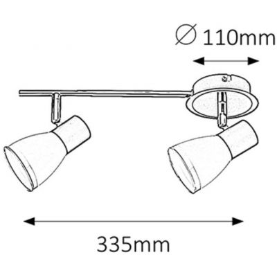Rabalux Ati lampa podsufitowa 2x40 W biała-czarna 5977