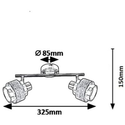 Rabalux Basil lampa podsufitowa 2x40 W chrom-szara-satyna 5380