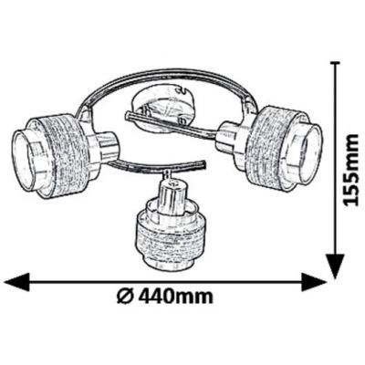 Rabalux Basil lampa podsufitowa 3x10 W chrom-szara-satyna 5381