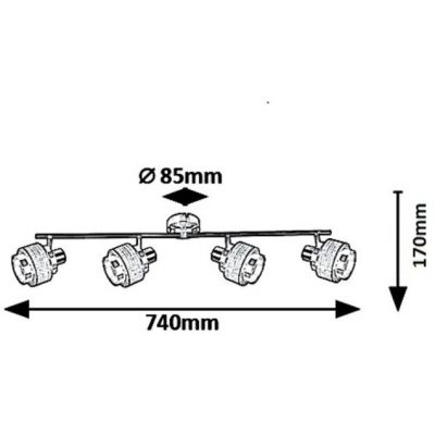 Rabalux Basil lampa podsufitowa 4x10 W chrom-szara-satyna 5382