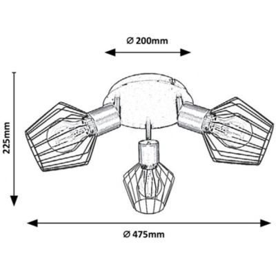 Rabalux Belano lampa podsufitowa 3x40 W czarna 3536