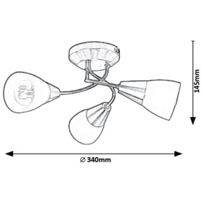 Rabalux Connor lampa podsufitowa 3x40 W chrom-satyna-szkło opalizowane 5690