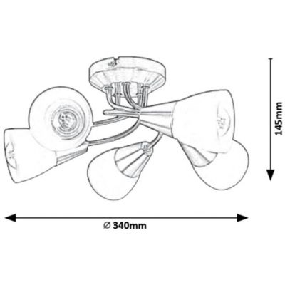 Rabalux Connor lampa podsufitowa 5x40 W chrom-satyna-szkło opalizowane 5691