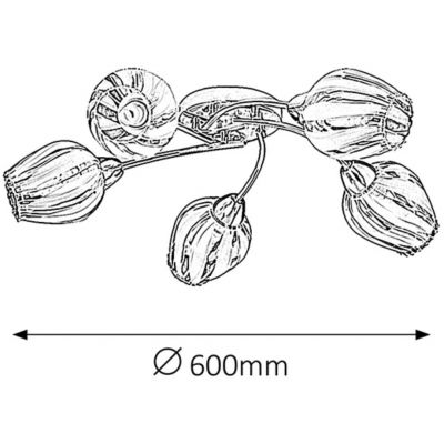 Rabalux Danila lampa podsufitowa 5x60 W biała-chrom-wzór 2970