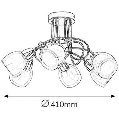 Rabalux Dave lampa podsufitowa 6x W biała-chrom 6085