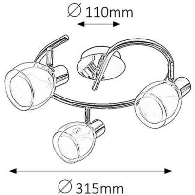 Rabalux Dave lampa podsufitowa 3x W biała-chrom 6837
