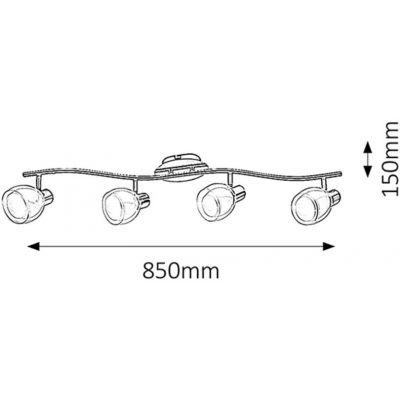 Rabalux Dave lampa podsufitowa 4x40 W biała-chrom 6838