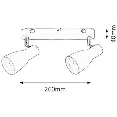 Rabalux Ebony lampa podsufitowa 2x20 W biała 6027
