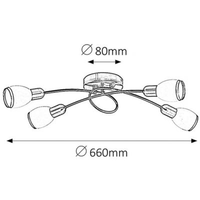 Rabalux Elite lampa podsufitowa 4x40 W biała-brązowa 5973