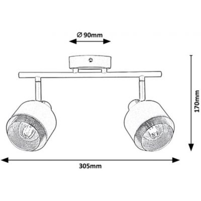 Rabalux Fedora lampa podsufitowa 2x40 W złota-brązowa 3548