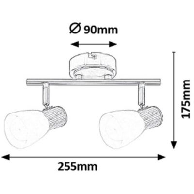 Rabalux Gavin lampa podsufitowa 2x40 W biała-chrom-satyna 6487