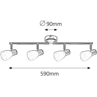 Rabalux Gavin lampa podsufitowa 4x40 W biała-chrom-satyna 6489