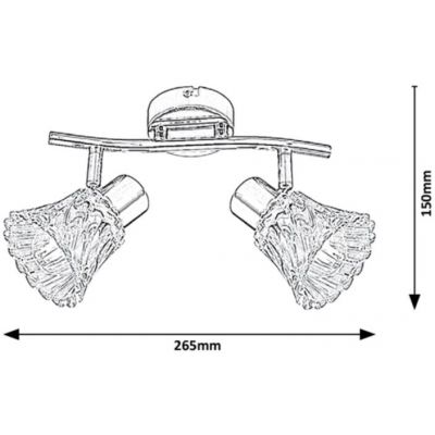 Rabalux Hestia lampa podsufitowa 2x40 W chrom-przezroczysta 5300