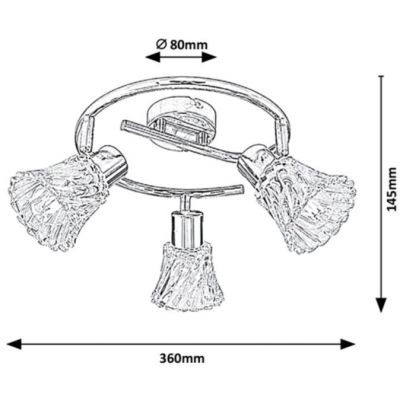 Rabalux Hestia lampa podsufitowa 3x40 W chrom-przezroczysta 5301