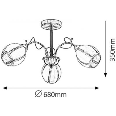 Rabalux Joel lampa podsufitowa 3x60 W brązowa 2270