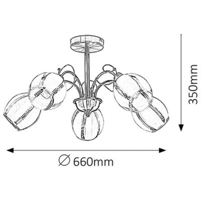 Rabalux Joel lampa podsufitowa 5x60 W brązowa 2271