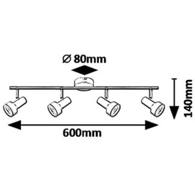 Rabalux Konrad lampa podsufitowa 4x50 W czarna 5325