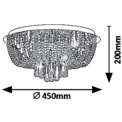 Rabalux Larisha lampa podsufitowa 6x40 W chrom-przezroczysta 6806