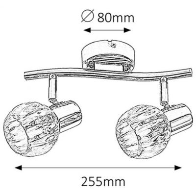 Rabalux Lauren lampa podsufitowa 2x40 W chrom/przezroczysta 6092