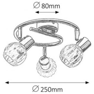 Rabalux Lauren lampa podsufitowa 3x40 W chrom-przezroczysta 6093