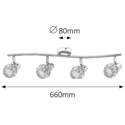 Rabalux Lauren lampa podsufitowa 4x40 W chrom-przezroczysta 6094