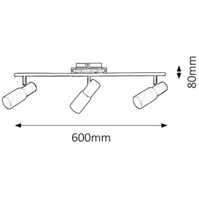 Rabalux Logan lampa podsufitowa 3x40 W biała-chrom 6098