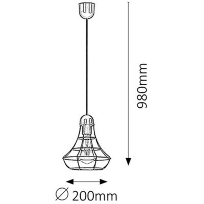 Rabalux Ramsey lampa wisząca 1x60 W czarna 4649