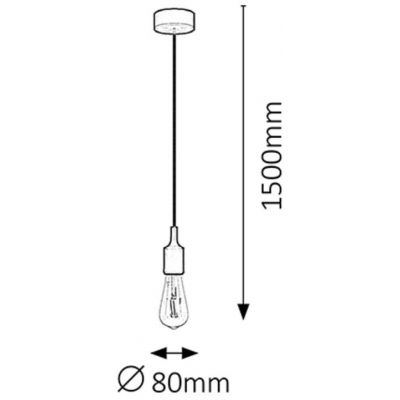 Rabalux Roxy lampa wisząca 1x60 W czarna 1412