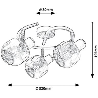 Rabalux Salazar lampa podsufitowa 3x40 W przydymiona 5399
