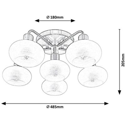 Rabalux Sorina lampa podsufitowa 6x40 W mosiądz 3918