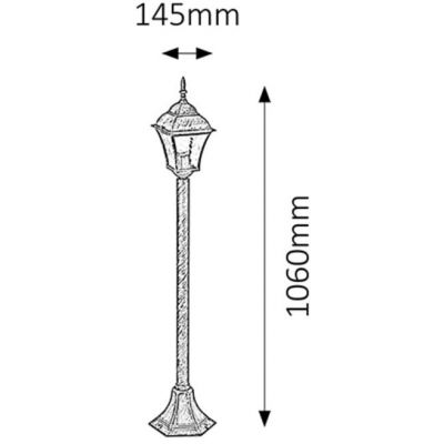 Rabalux Toscana lampa stojąca zewnętrzna 1x60 W przezroczysta-złota 8395