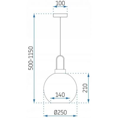 TooLight lampa wisząca 1x60W APP630-1CP złoty/szkło przezroczyste OSW-05635