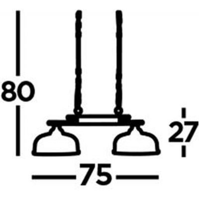 Searchlight Bistro II lampa wisząca 2x60W mosiądz antyczny 3592-2AB