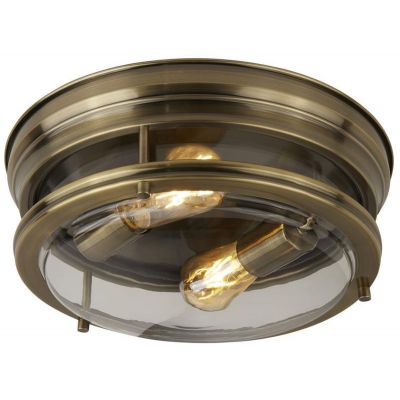 Searchlight Edinburgh lampa podsufitowa 2x60W antyczny mosiądz 5182AB