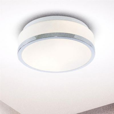 Searchlight Discs plafon 2x60W chrom/szkło białe 7039-23CC