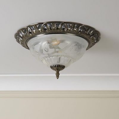 Searchlight Flush plafon 2x60W antyczny mosiądz 7045-13