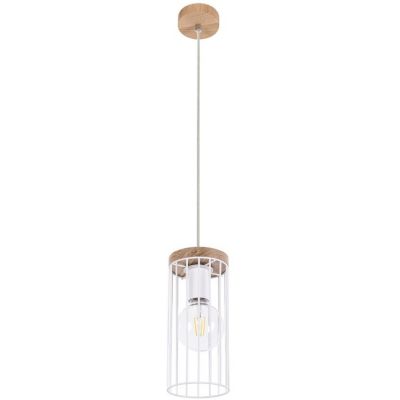 Spot-Light Timeo lampa wisząca 1x60W biały/dąb olejowany 1017406630077