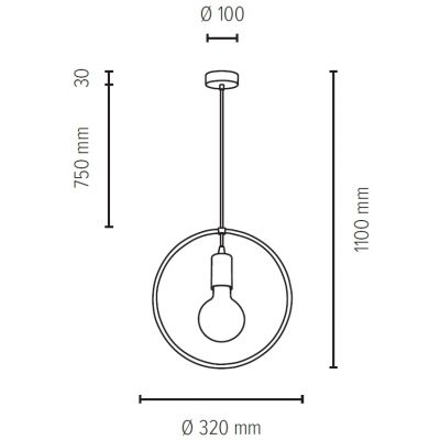 Spot-Light Carsten Wood lampa wisząca 1x60W czarny/dąb olejowany 1650174