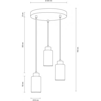 Spot-Light Bosco lampa wisząca 3x60W brzoza/biały 1720560