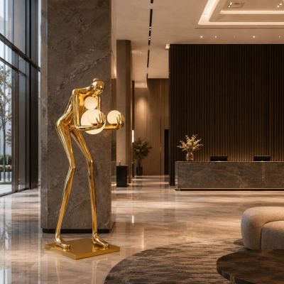 Step Into Design Woman lampa stojąca 4x40 W złota DN433-FGOLD
