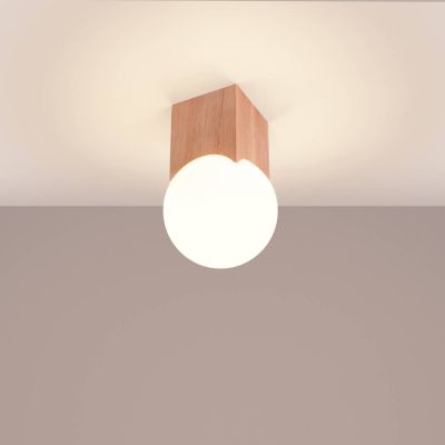 Sollux Lighting Solis lampa podsufitowa 1x8 W drewno SL.1407