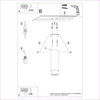 Sollux Lighting Nero lampa podsufitowa 1x10 W czarna SL.1411